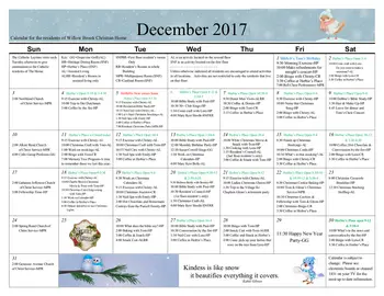 Activity Calendar of Willow Brook Christian Communities, Assisted Living, Nursing Home, Independent Living, CCRC, Delaware, OH 10