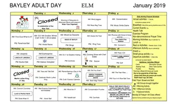 Activity Calendar of Bayley Life, Assisted Living, Nursing Home, Independent Living, CCRC, Cincinnati, OH 1