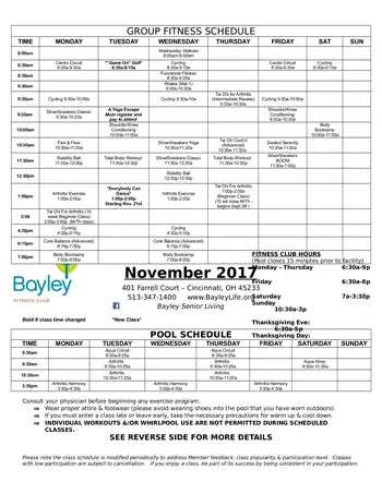 Activity Calendar of Bayley Life, Assisted Living, Nursing Home, Independent Living, CCRC, Cincinnati, OH 9