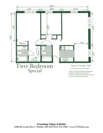 Floorplan of Friendship Village of Dublin, Assisted Living, Nursing Home, Independent Living, CCRC, Dublin, OH 15
