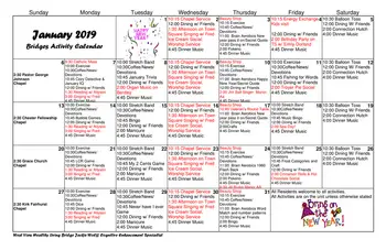 Activity Calendar of West View Healthy Living, Assisted Living, Nursing Home, Independent Living, CCRC, Wooster, OH 3