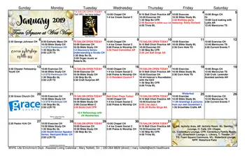 Activity Calendar of West View Healthy Living, Assisted Living, Nursing Home, Independent Living, CCRC, Wooster, OH 8