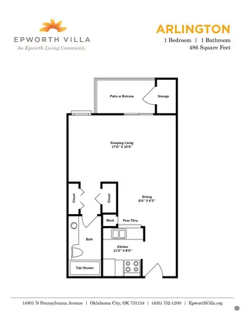 Floorplan of Epworth Villa, Assisted Living, Nursing Home, Independent Living, CCRC, Oklahoma City, OK 7