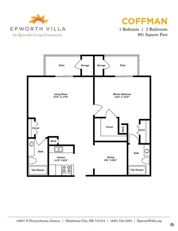 Floorplan of Epworth Villa, Assisted Living, Nursing Home, Independent Living, CCRC, Oklahoma City, OK 8