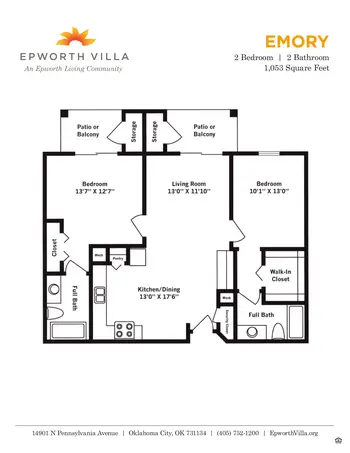 Floorplan of Epworth Villa, Assisted Living, Nursing Home, Independent Living, CCRC, Oklahoma City, OK 13