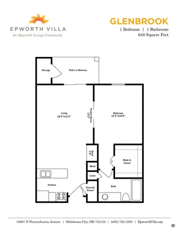 Floorplan of Epworth Villa, Assisted Living, Nursing Home, Independent Living, CCRC, Oklahoma City, OK 14