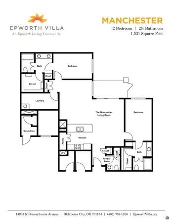 Floorplan of Epworth Villa, Assisted Living, Nursing Home, Independent Living, CCRC, Oklahoma City, OK 16