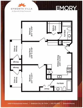 Floorplan of Epworth Villa, Assisted Living, Nursing Home, Independent Living, CCRC, Oklahoma City, OK 3