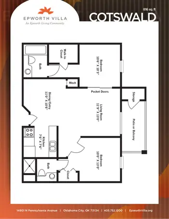 Floorplan of Epworth Villa, Assisted Living, Nursing Home, Independent Living, CCRC, Oklahoma City, OK 5