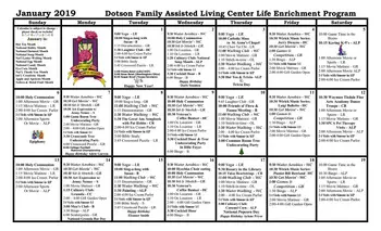 Activity Calendar of Saint Simeon's, Assisted Living, Nursing Home, Independent Living, CCRC, Tulsa, OK 3