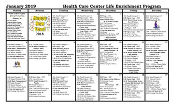 Activity Calendar of Saint Simeon's, Assisted Living, Nursing Home, Independent Living, CCRC, Tulsa, OK 5