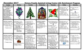Activity Calendar of Saint Simeon's, Assisted Living, Nursing Home, Independent Living, CCRC, Tulsa, OK 9