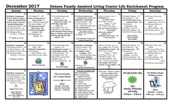 Activity Calendar of Saint Simeon's, Assisted Living, Nursing Home, Independent Living, CCRC, Tulsa, OK 10