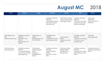 Activity Calendar of Teal Creek, Assisted Living, Nursing Home, Independent Living, CCRC, Edmond, OK 6
