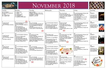 Activity Calendar of Zarrow Pointe, Assisted Living, Nursing Home, Independent Living, CCRC, Tulsa, OK 6