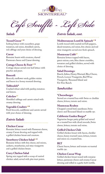 Dining menu of Montereau, Assisted Living, Nursing Home, Independent Living, CCRC, Tulsa, OK 1