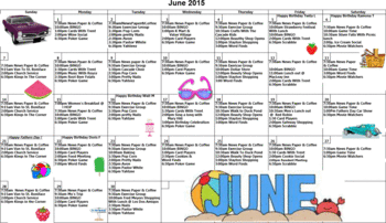 Activity Calendar of Marian Estates, Assisted Living, Nursing Home, Independent Living, CCRC, Sublimity, OR 1