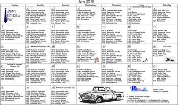 Activity Calendar of Marian Estates, Assisted Living, Nursing Home, Independent Living, CCRC, Sublimity, OR 3