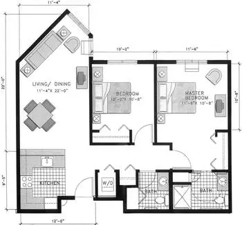 Floorplan of Friendsview, Assisted Living, Nursing Home, Independent Living, CCRC, Newberg, OR 6