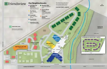 Campus Map of Friendsview, Assisted Living, Nursing Home, Independent Living, CCRC, Newberg, OR 1