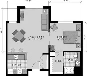 Floorplan of Friendsview, Assisted Living, Nursing Home, Independent Living, CCRC, Newberg, OR 12