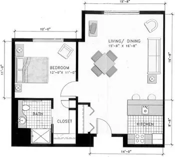 Floorplan of Friendsview, Assisted Living, Nursing Home, Independent Living, CCRC, Newberg, OR 14