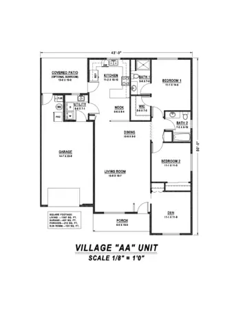 Floorplan of Mennonite Village, Assisted Living, Nursing Home, Independent Living, CCRC, Albany, OR 15
