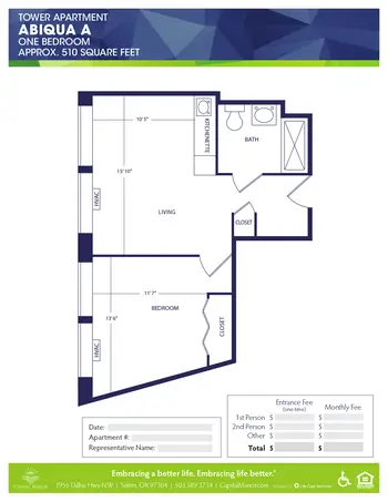 Floorplan of Capital Manor, Assisted Living, Nursing Home, Independent Living, CCRC, Salem, OR 16