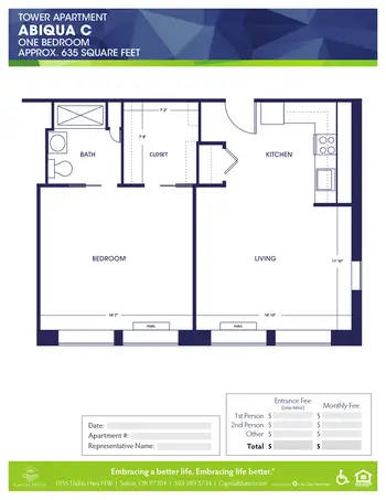 Floorplan of Capital Manor, Assisted Living, Nursing Home, Independent Living, CCRC, Salem, OR 17