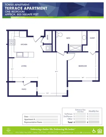 Floorplan of Capital Manor, Assisted Living, Nursing Home, Independent Living, CCRC, Salem, OR 18
