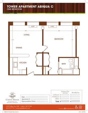 Floorplan of Capital Manor, Assisted Living, Nursing Home, Independent Living, CCRC, Salem, OR 19