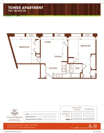 Floorplan of Capital Manor, Assisted Living, Nursing Home, Independent Living, CCRC, Salem, OR 20