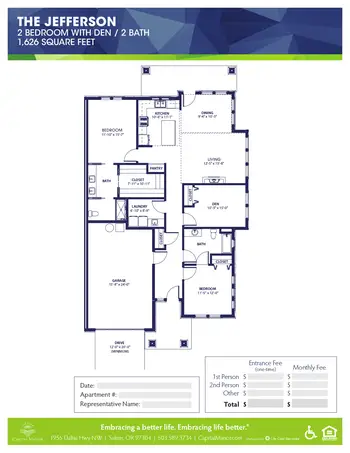 Floorplan of Capital Manor, Assisted Living, Nursing Home, Independent Living, CCRC, Salem, OR 3