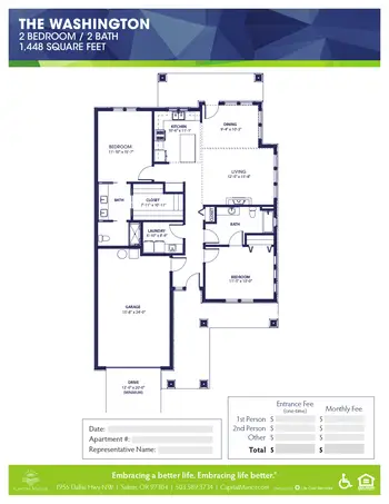 Floorplan of Capital Manor, Assisted Living, Nursing Home, Independent Living, CCRC, Salem, OR 4
