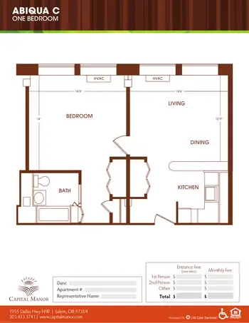 Floorplan of Capital Manor, Assisted Living, Nursing Home, Independent Living, CCRC, Salem, OR 6