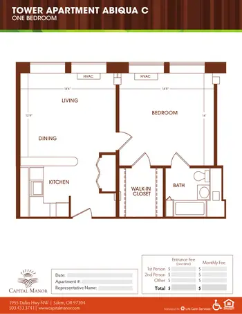 Floorplan of Capital Manor, Assisted Living, Nursing Home, Independent Living, CCRC, Salem, OR 8