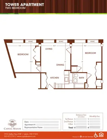 Floorplan of Capital Manor, Assisted Living, Nursing Home, Independent Living, CCRC, Salem, OR 9