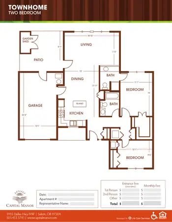 Floorplan of Capital Manor, Assisted Living, Nursing Home, Independent Living, CCRC, Salem, OR 10