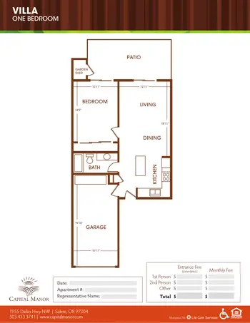 Floorplan of Capital Manor, Assisted Living, Nursing Home, Independent Living, CCRC, Salem, OR 11