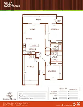 Floorplan of Capital Manor, Assisted Living, Nursing Home, Independent Living, CCRC, Salem, OR 12