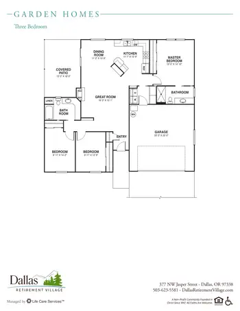 Floorplan of Dallas Retirement Village, Assisted Living, Nursing Home, Independent Living, CCRC, Dallas, OR 4
