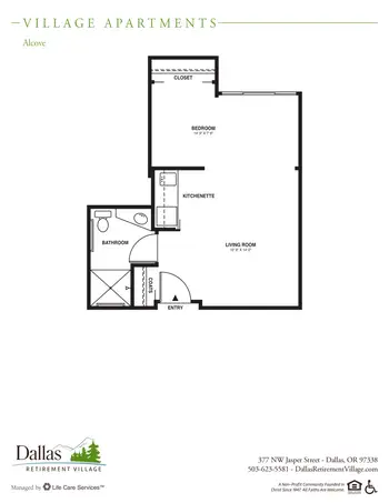 Floorplan of Dallas Retirement Village, Assisted Living, Nursing Home, Independent Living, CCRC, Dallas, OR 5