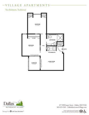 Floorplan of Dallas Retirement Village, Assisted Living, Nursing Home, Independent Living, CCRC, Dallas, OR 9