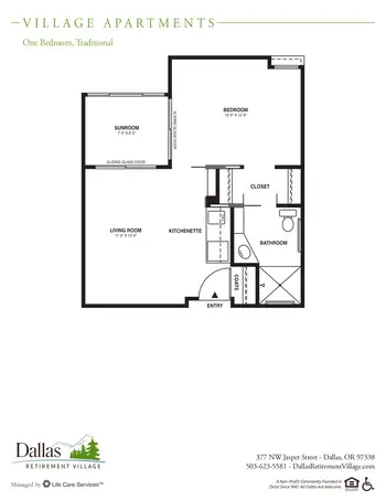 Floorplan of Dallas Retirement Village, Assisted Living, Nursing Home, Independent Living, CCRC, Dallas, OR 12