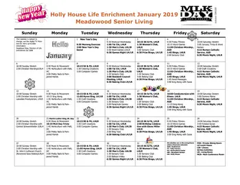 Activity Calendar of Meadowood, Assisted Living, Nursing Home, Independent Living, CCRC, Worcester, PA 8