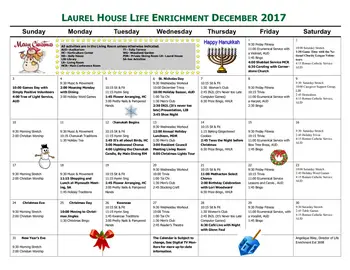 Activity Calendar of Meadowood, Assisted Living, Nursing Home, Independent Living, CCRC, Worcester, PA 9