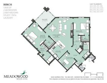 Floorplan of Meadowood, Assisted Living, Nursing Home, Independent Living, CCRC, Worcester, PA 3