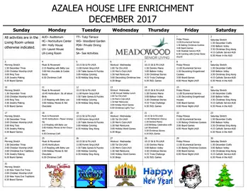Activity Calendar of Meadowood, Assisted Living, Nursing Home, Independent Living, CCRC, Worcester, PA 2