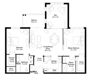 Floorplan of Pennswood Village, Assisted Living, Nursing Home, Independent Living, CCRC, Newtown, PA 3