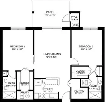 Floorplan of Pennswood Village, Assisted Living, Nursing Home, Independent Living, CCRC, Newtown, PA 7
